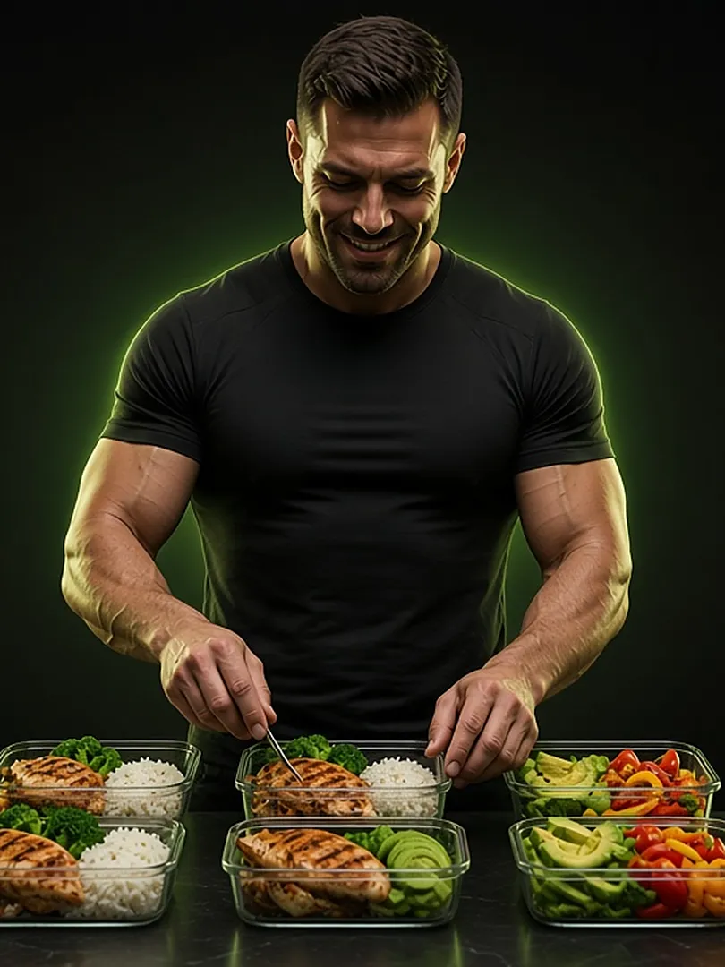 Álex Vega preparando táperes de comida sana